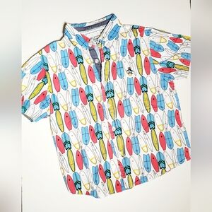 Original Penguin Boy's Munsingwear 100% Cotton Surfboard Print Button Up Shirt 5